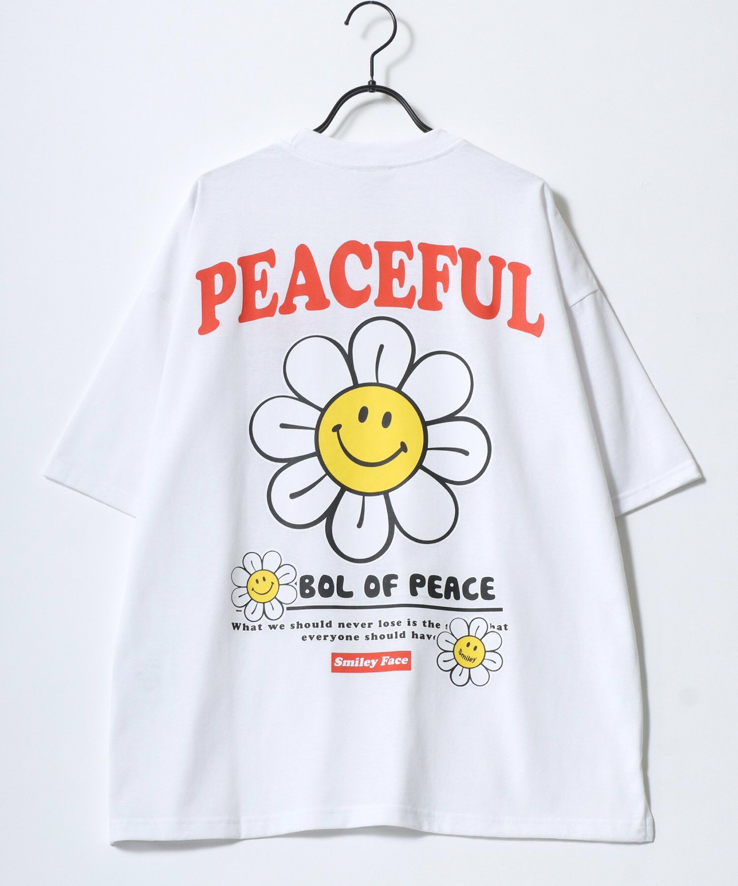 SMILEY FACE/(M)Tシャツ メンズ 半袖 スマイル ロゴ